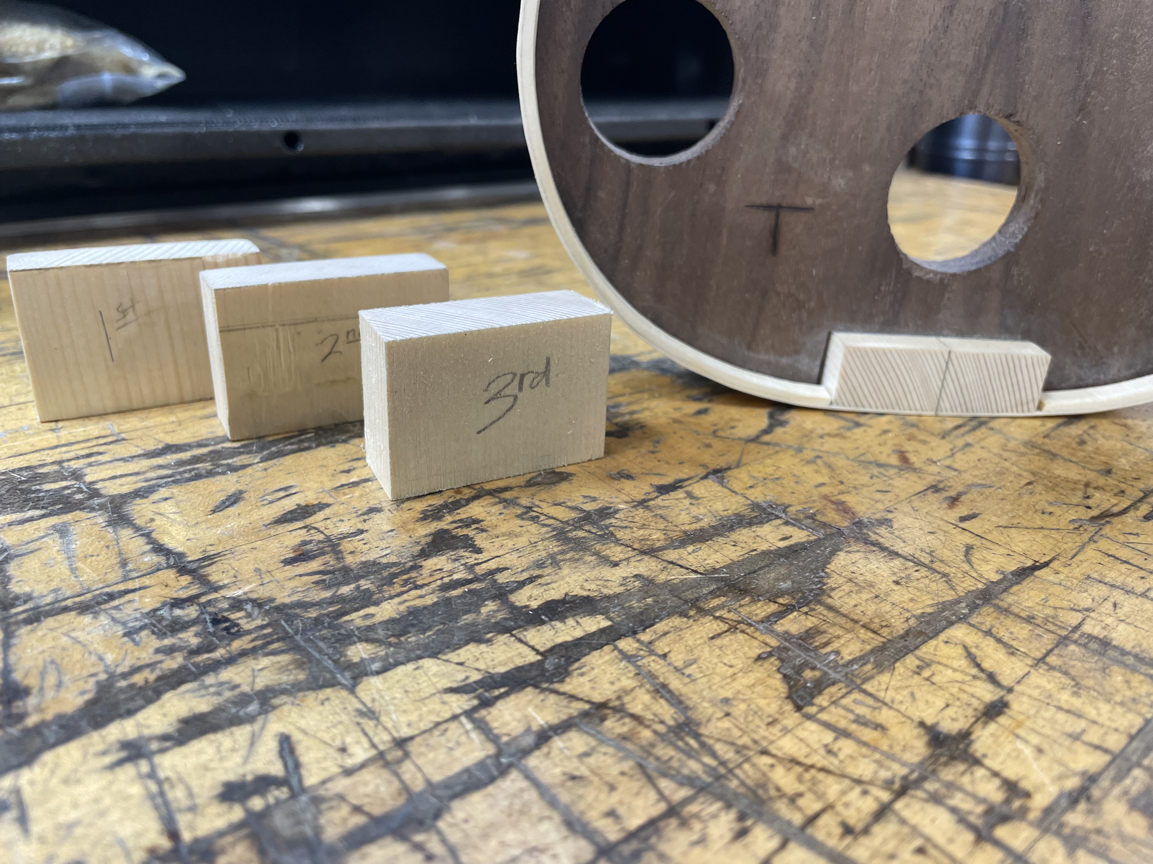 the four bottom blocks I had to cut and recut and recut and recut